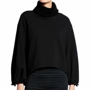 Alice + Olivia Micha Turtleneck Blouson-Sleeve Sweatshirt